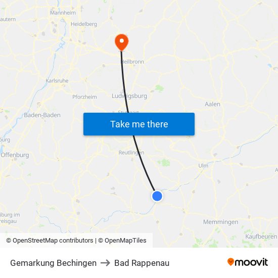 Gemarkung Bechingen to Bad Rappenau map