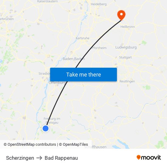 Scherzingen to Bad Rappenau map