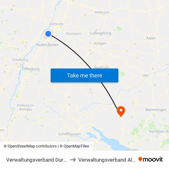 Verwaltungsverband Durmersheim to Verwaltungsverband Altshausen map