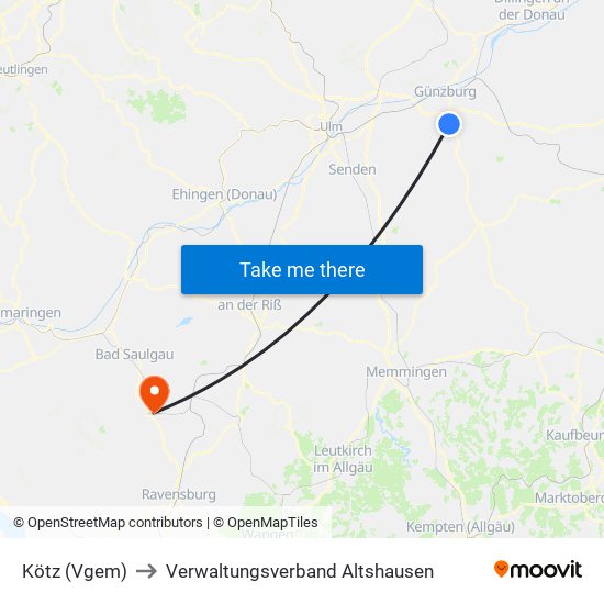 Kötz (Vgem) to Verwaltungsverband Altshausen map