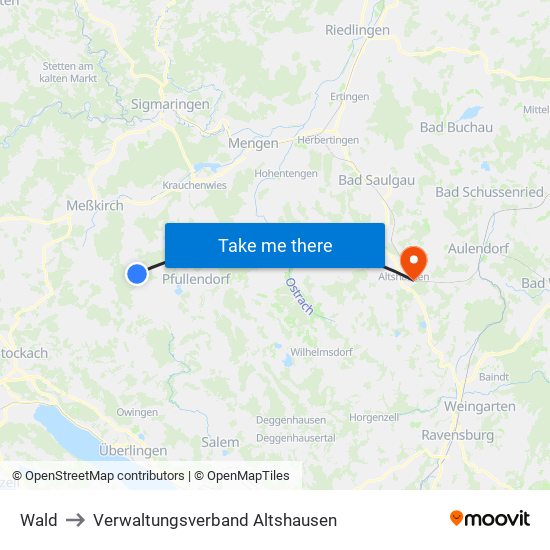 Wald to Verwaltungsverband Altshausen map