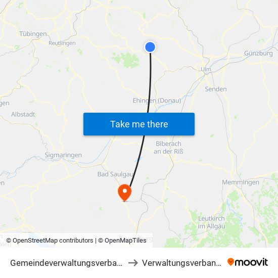 Gemeindeverwaltungsverband Laichinger Alb to Verwaltungsverband Altshausen map