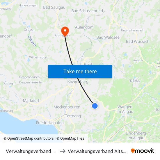 Verwaltungsverband Gullen to Verwaltungsverband Altshausen map