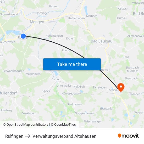 Rulfingen to Verwaltungsverband Altshausen map