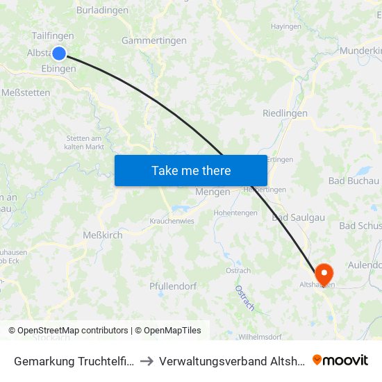 Gemarkung Truchtelfingen to Verwaltungsverband Altshausen map