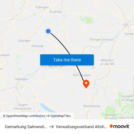 Gemarkung Salmendingen to Verwaltungsverband Altshausen map