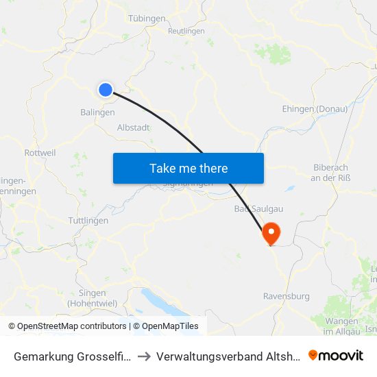 Gemarkung Grosselfingen to Verwaltungsverband Altshausen map