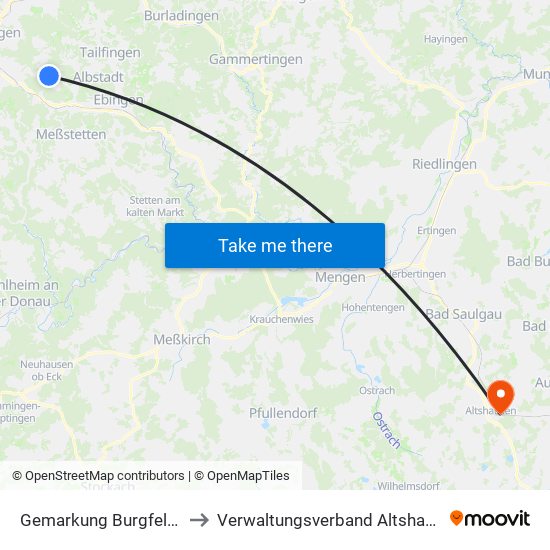 Gemarkung Burgfelden to Verwaltungsverband Altshausen map