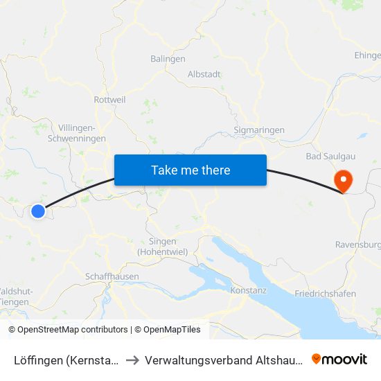 Löffingen (Kernstadt) to Verwaltungsverband Altshausen map
