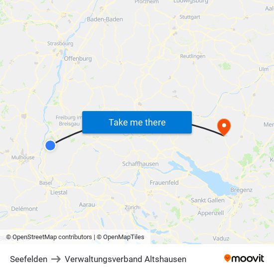 Seefelden to Verwaltungsverband Altshausen map