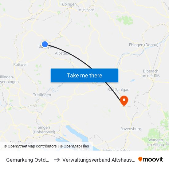 Gemarkung Ostdorf to Verwaltungsverband Altshausen map