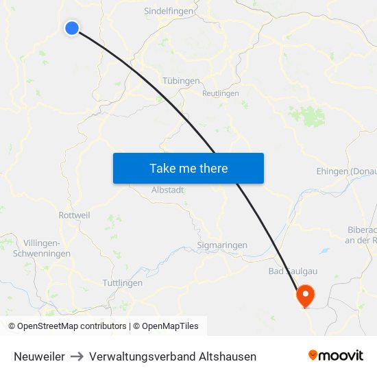 Neuweiler to Verwaltungsverband Altshausen map