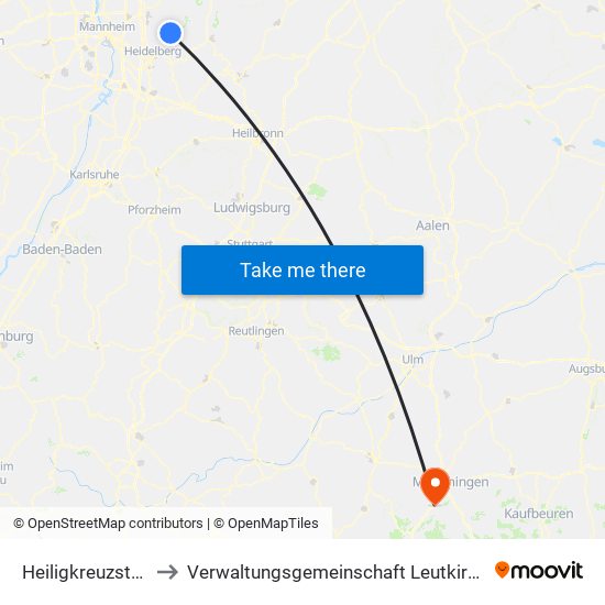 Heiligkreuzsteinach to Verwaltungsgemeinschaft Leutkirch Im Allgäu map