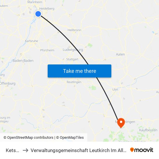 Ketsch to Verwaltungsgemeinschaft Leutkirch Im Allgäu map