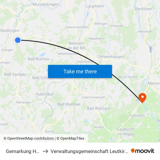 Gemarkung Heudorf to Verwaltungsgemeinschaft Leutkirch Im Allgäu map