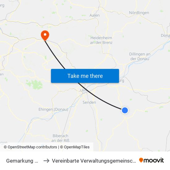 Gemarkung Billenhausen to Vereinbarte Verwaltungsgemeinschaft Der Stadt Göppingen map