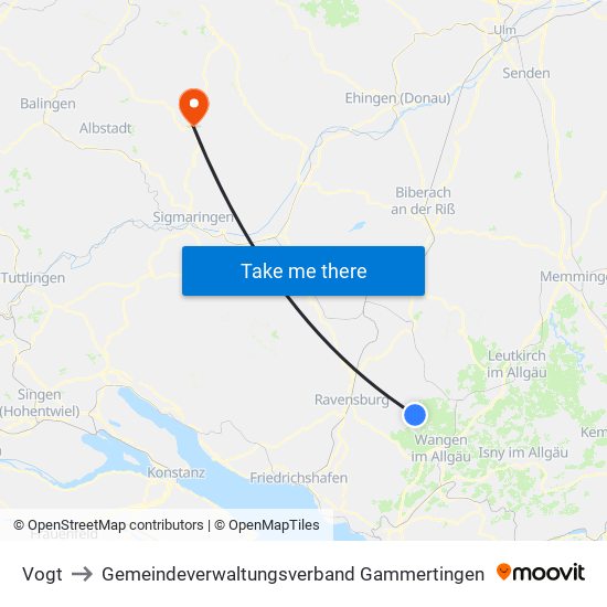 Vogt to Gemeindeverwaltungsverband Gammertingen map