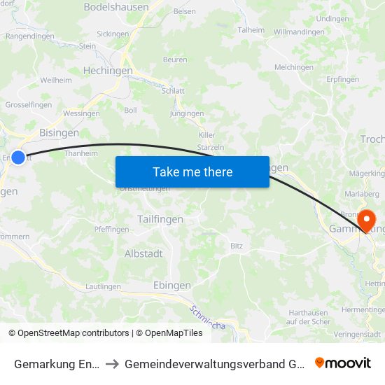 Gemarkung Engstlatt to Gemeindeverwaltungsverband Gammertingen map