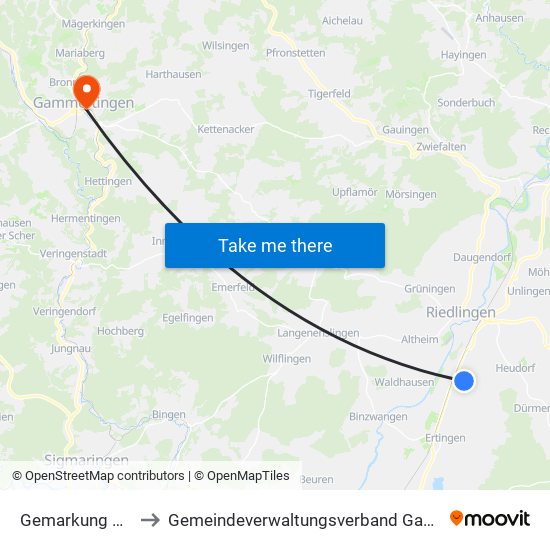 Gemarkung Neufra to Gemeindeverwaltungsverband Gammertingen map