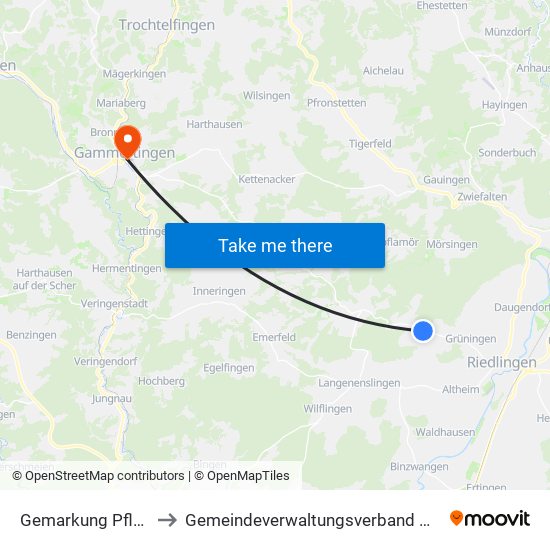 Gemarkung Pflummern to Gemeindeverwaltungsverband Gammertingen map