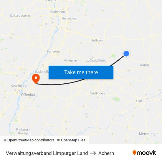 Verwaltungsverband Limpurger Land to Achern map