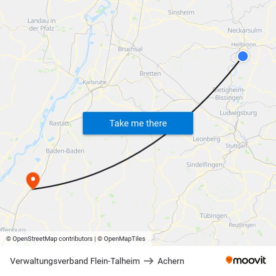 Verwaltungsverband Flein-Talheim to Achern map