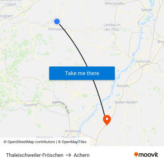 Thaleischweiler-Fröschen to Achern map