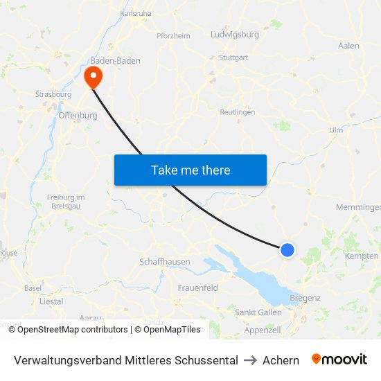 Verwaltungsverband Mittleres Schussental to Achern map