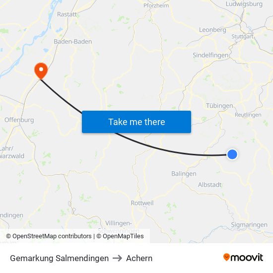 Gemarkung Salmendingen to Achern map