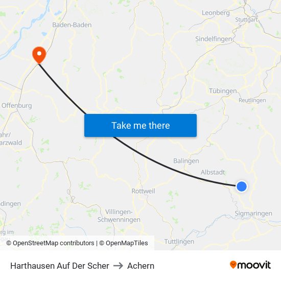 Harthausen Auf Der Scher to Achern map