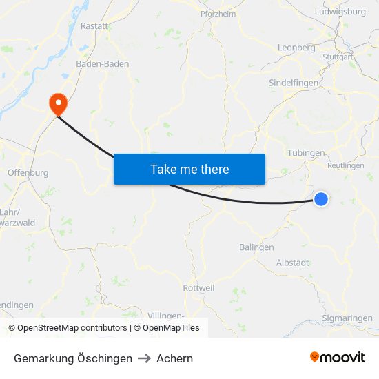 Gemarkung Öschingen to Achern map