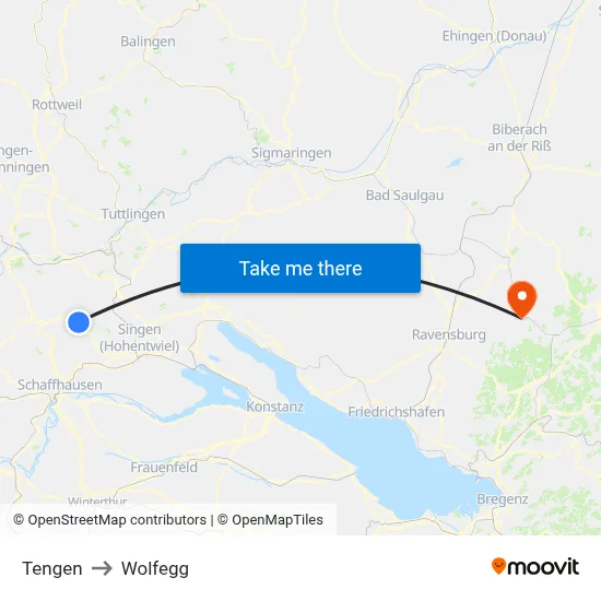 Tengen to Wolfegg map