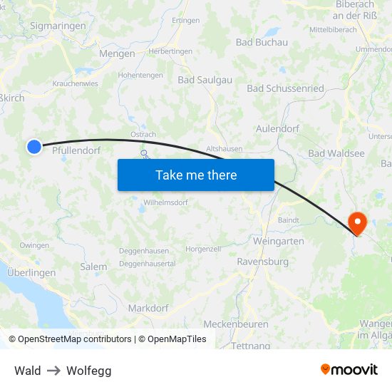 Wald to Wolfegg map