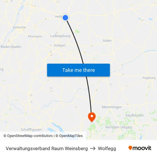 Verwaltungsverband Raum Weinsberg to Wolfegg map