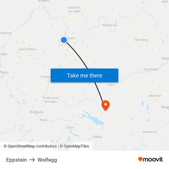 Eppstein to Wolfegg map