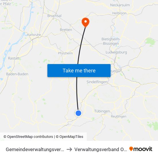 Gemeindeverwaltungsverband Oberes Gäu to Verwaltungsverband Oberes Zabergäu map