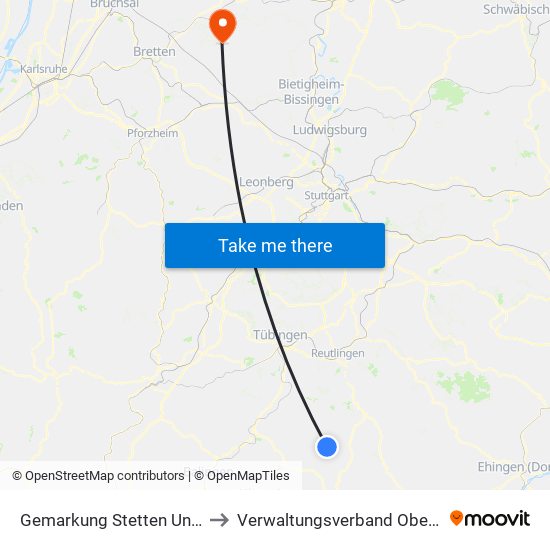 Gemarkung Stetten Unter Holstein to Verwaltungsverband Oberes Zabergäu map