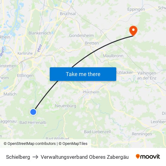 Schielberg to Verwaltungsverband Oberes Zabergäu map