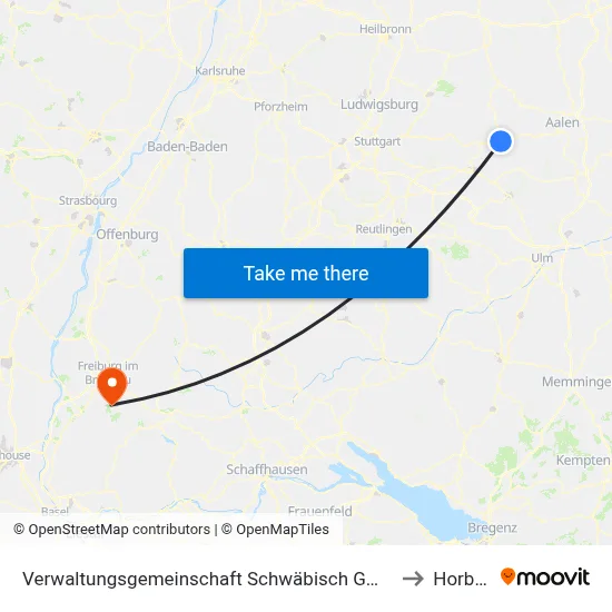 Verwaltungsgemeinschaft Schwäbisch Gmünd to Horben map