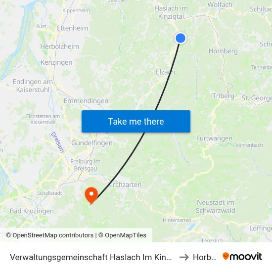 Verwaltungsgemeinschaft Haslach Im Kinzigtal to Horben map