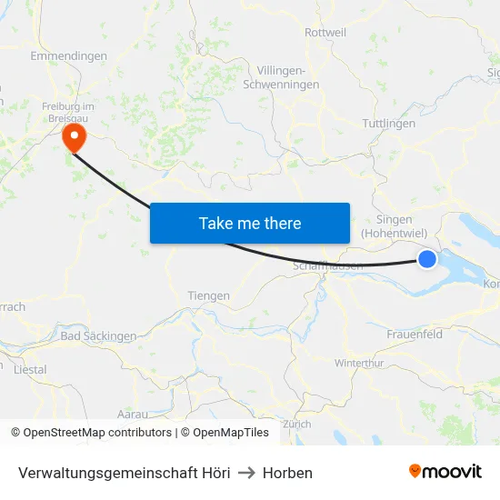 Verwaltungsgemeinschaft Höri to Horben map