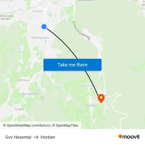 Gvv Hexental to Horben map
