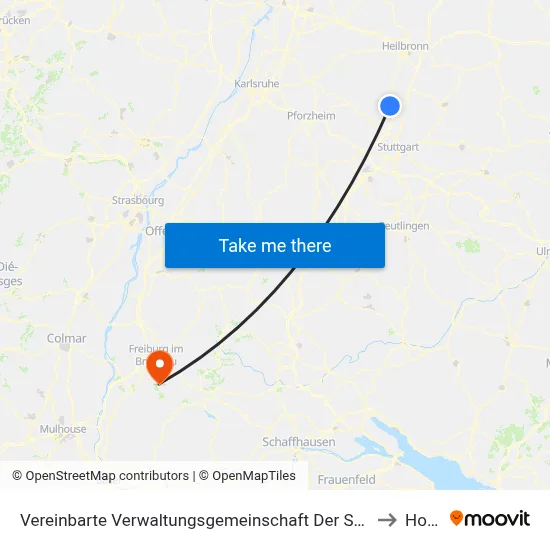 Vereinbarte Verwaltungsgemeinschaft Der Stadt Bietigheim-Bissingen to Horben map