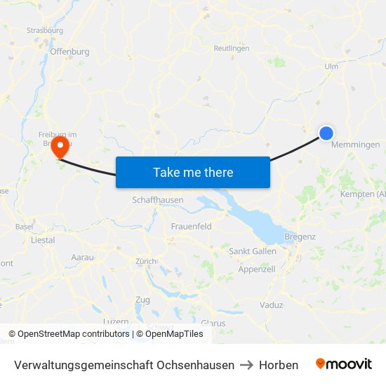 Verwaltungsgemeinschaft Ochsenhausen to Horben map