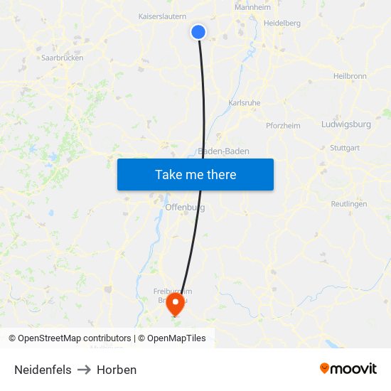 Neidenfels to Horben map