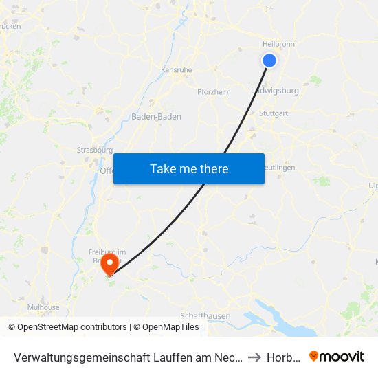 Verwaltungsgemeinschaft Lauffen am Neckar to Horben map