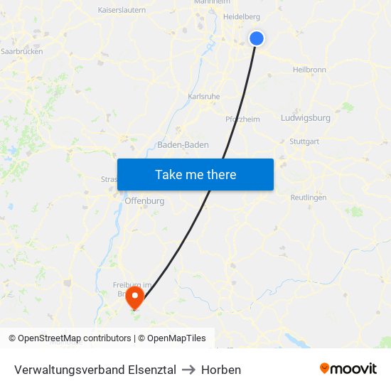 Verwaltungsverband Elsenztal to Horben map