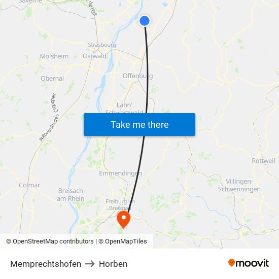 Memprechtshofen to Horben map