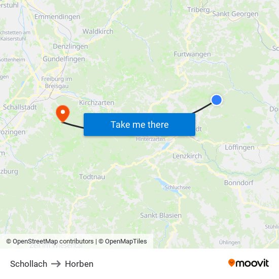 Schollach to Horben map