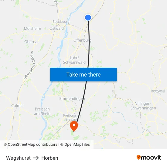 Wagshurst to Horben map